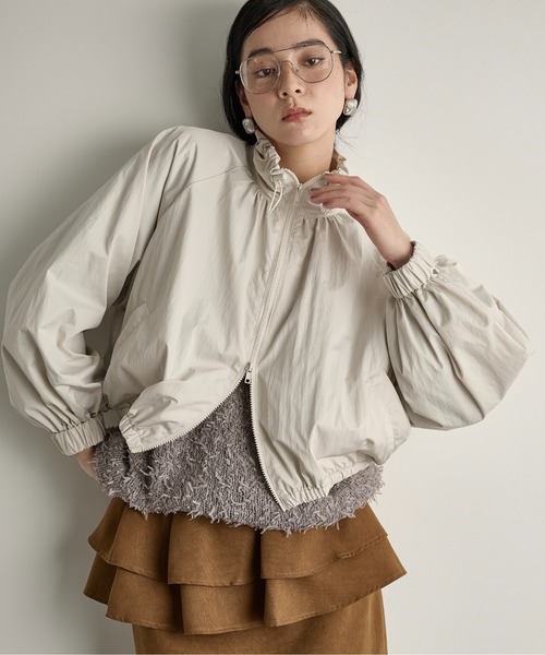 セール】ラグランスリーブスタンドネックナイロンジャケット