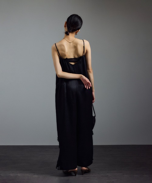 SALON adam et rope'（サロン アダム エ ロペ）の「リバーレースサロペット / ロンパース（サロペット/オーバーオール・レディース・ブラウン/ブラック・FREE）」の3枚目の写真