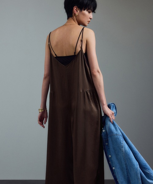 SALON adam et rope'（サロン アダム エ ロペ）の「リバーレースサロペット / ロンパース（サロペット/オーバーオール・レディース・ブラウン/ブラック・FREE）」の6枚目の写真