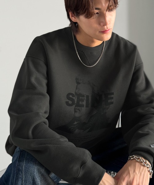 Classical Origin(クラシカルオリジン)の「【Classical Origin】肖像画裏起毛スウェット/Face Art Fleece Sweatshirt(スウェット・メンズ・チャコール/オフホワイト・LARGE/MEDIUM)」の2枚目の写真