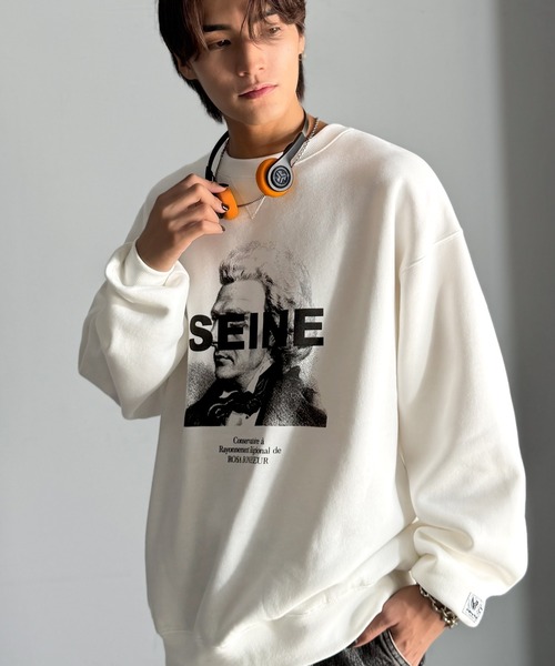 Classical Origin(クラシカルオリジン)の「【Classical Origin】肖像画裏起毛スウェット/Face Art Fleece Sweatshirt(スウェット・メンズ・チャコール/オフホワイト・LARGE/MEDIUM)」の3枚目の写真