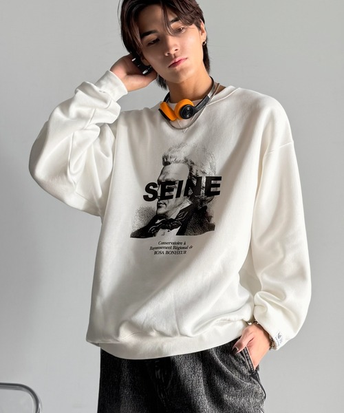 Classical Origin(クラシカルオリジン)の「【Classical Origin】肖像画裏起毛スウェット/Face Art Fleece Sweatshirt(スウェット・メンズ・チャコール/オフホワイト・LARGE/MEDIUM)」の5枚目の写真