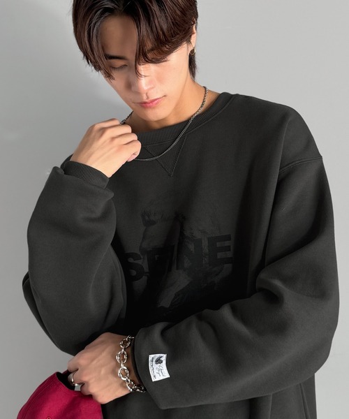 Classical Origin(クラシカルオリジン)の「【Classical Origin】肖像画裏起毛スウェット/Face Art Fleece Sweatshirt(スウェット・メンズ・チャコール/オフホワイト・LARGE/MEDIUM)」の8枚目の写真