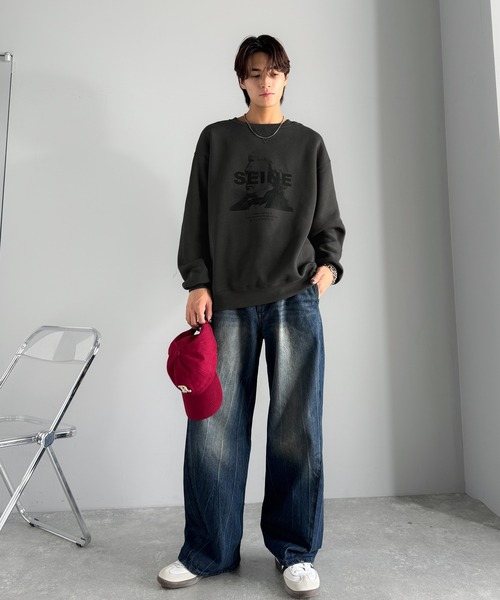 Classical Origin(クラシカルオリジン)の「【Classical Origin】肖像画裏起毛スウェット/Face Art Fleece Sweatshirt(スウェット・メンズ・チャコール/オフホワイト・LARGE/MEDIUM)」の11枚目の写真