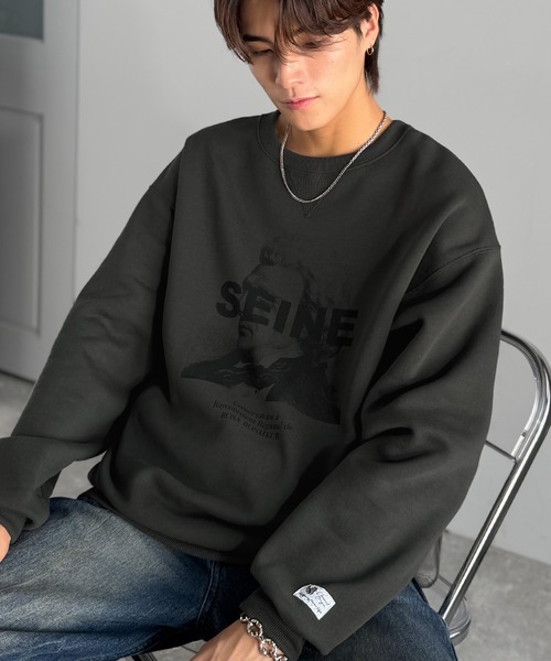 Classical Origin(クラシカルオリジン)の「【Classical Origin】肖像画裏起毛スウェット/Face Art Fleece Sweatshirt(スウェット・メンズ・チャコール/オフホワイト・LARGE/MEDIUM)」の9枚目の写真