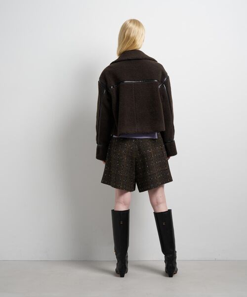 LANVIN en Bleu（ランバンオンブルー）の「ボアライダースジャケット（その他アウター・レディース・カーキ/オフホワイト・38/36）」の5枚目の写真