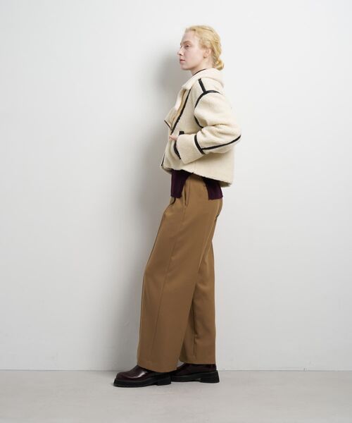 LANVIN en Bleu（ランバンオンブルー）の「ボアライダースジャケット（その他アウター・レディース・カーキ/オフホワイト・38/36）」の12枚目の写真