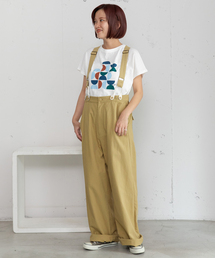 サスペンダー付きストレートパンツ