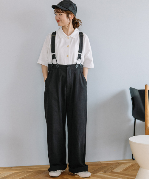 POU DOU DOU（プードゥドゥ）の「サスペンダー付きストレートパンツ（その他パンツ・レディース・ネイビー/ブラック/ベージュ・M）」の16枚目の写真