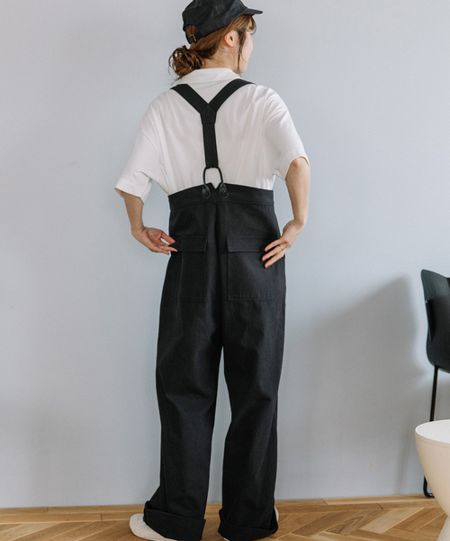 POU DOU DOU（プードゥドゥ）の「サスペンダー付きストレートパンツ（その他パンツ・レディース・ネイビー/ブラック/ベージュ・M）」の18枚目の写真