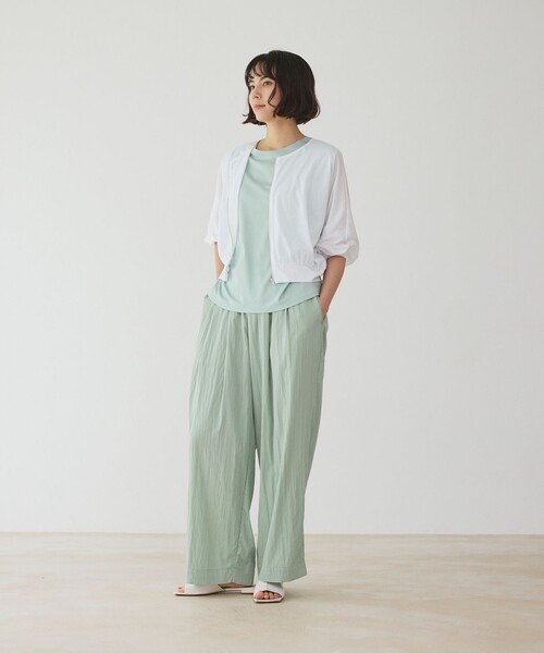 BIANCA（ビアンカ）の「【着回し抜群】エアリータッチカットソーブルゾン（Tシャツ/カットソー・レディース・ネイビー/オフホワイト・38）」の12枚目の写真
