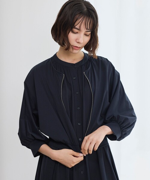 BIANCA（ビアンカ）の「【着回し抜群】エアリータッチカットソーブルゾン（Tシャツ/カットソー・レディース・ネイビー/オフホワイト・38）」の6枚目の写真