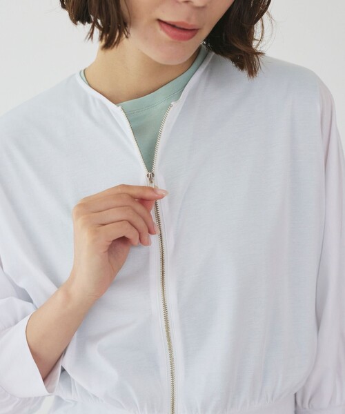 BIANCA（ビアンカ）の「【着回し抜群】エアリータッチカットソーブルゾン（Tシャツ/カットソー・レディース・ネイビー/オフホワイト・38）」の10枚目の写真