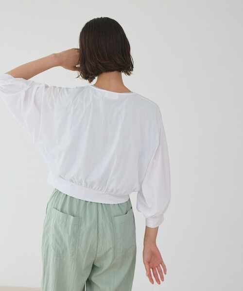 BIANCA（ビアンカ）の「【着回し抜群】エアリータッチカットソーブルゾン（Tシャツ/カットソー・レディース・ネイビー/オフホワイト・38）」の11枚目の写真