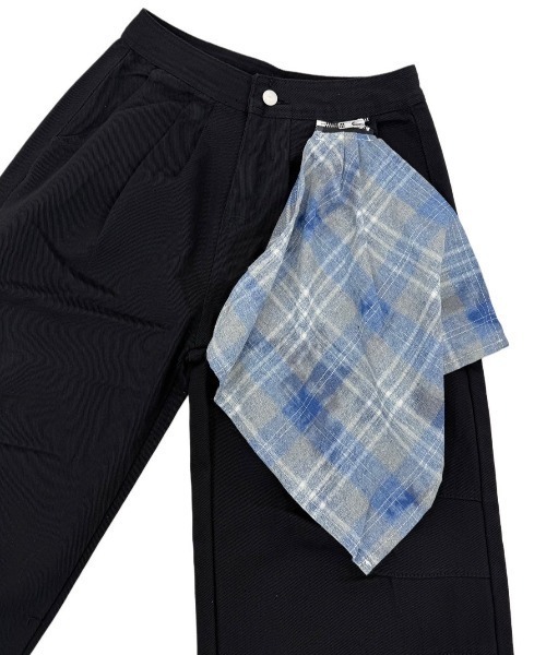 Never mind the XU / Chikashitsu+（ネバーマインド ザ エックスユー / チカシツプラス）の「【Nerd out XU】waist scarf denim wide pants / 【ナードアウトエックスユー】ウエストスカーフワイドデニムパンツ（デニムパンツ・メンズ・ブラック・M）」の14枚目の写真