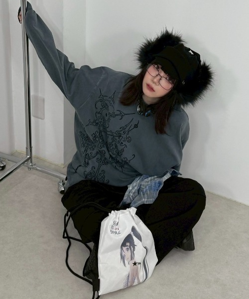 Never mind the XU / Chikashitsu+（ネバーマインド ザ エックスユー / チカシツプラス）の「【Nerd out XU】waist scarf denim wide pants / 【ナードアウトエックスユー】ウエストスカーフワイドデニムパンツ（デニムパンツ・メンズ・ブラック・M）」の2枚目の写真