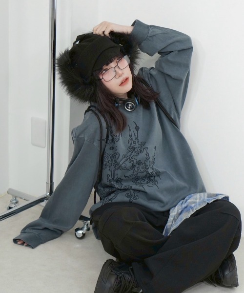 Never mind the XU / Chikashitsu+（ネバーマインド ザ エックスユー / チカシツプラス）の「【Nerd out XU】waist scarf denim wide pants / 【ナードアウトエックスユー】ウエストスカーフワイドデニムパンツ（デニムパンツ・メンズ・ブラック・M）」の3枚目の写真
