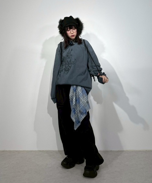 Never mind the XU / Chikashitsu+（ネバーマインド ザ エックスユー / チカシツプラス）の「【Nerd out XU】waist scarf denim wide pants / 【ナードアウトエックスユー】ウエストスカーフワイドデニムパンツ（デニムパンツ・メンズ・ブラック・M）」の5枚目の写真