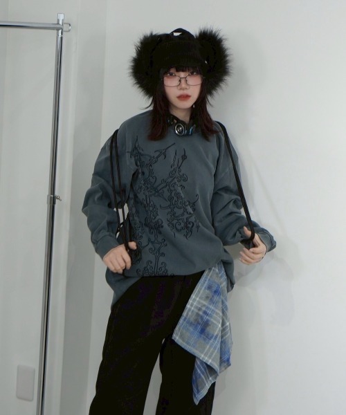 Never mind the XU / Chikashitsu+（ネバーマインド ザ エックスユー / チカシツプラス）の「【Nerd out XU】waist scarf denim wide pants / 【ナードアウトエックスユー】ウエストスカーフワイドデニムパンツ（デニムパンツ・メンズ・ブラック・M）」の10枚目の写真