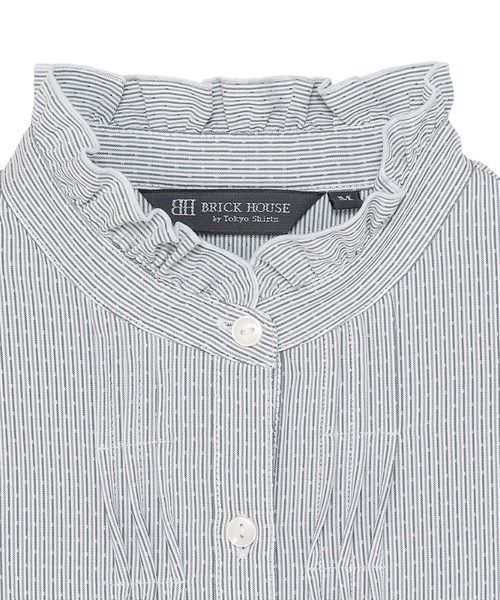 TOKYO SHIRTS（トウキョウシャツ）の「COFREX  ひねりピンタックブラウス 長袖 レディースデザインシャツ（シャツ/ブラウス・レディース・グレー・S/M/L/LL/XL）」の3枚目の写真