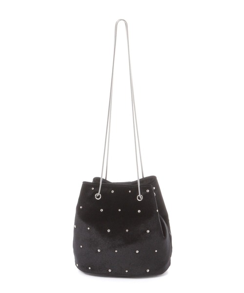 LAKOLE（ラコレ）の「ベロアスタッズ巾着バッグ / 587760（ショルダーバッグ・レディース・アイボリー/ブラック/ライトブルー・FREE）」の10枚目の写真