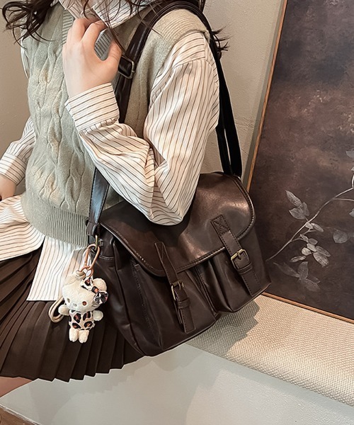 blackdia ocean(ブラックダイヤオーシャン)の「blackdia ocean レトロ フラップショルダーバッグ(ショルダーバッグ・レディース・ブラウン/ブラック/ダークブラウン・FREE)」の3枚目の写真
