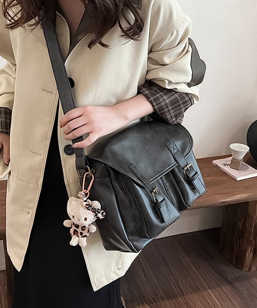 blackdia ocean(ブラックダイヤオーシャン)の「blackdia ocean レトロ フラップショルダーバッグ(ショルダーバッグ・レディース・ブラウン/ブラック/ダークブラウン・FREE)」の5枚目の写真