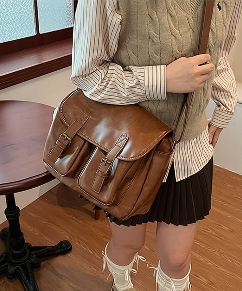 blackdia ocean(ブラックダイヤオーシャン)の「blackdia ocean レトロ フラップショルダーバッグ(ショルダーバッグ・レディース・ブラウン/ブラック/ダークブラウン・FREE)」の9枚目の写真