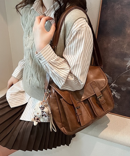 blackdia ocean(ブラックダイヤオーシャン)の「blackdia ocean レトロ フラップショルダーバッグ(ショルダーバッグ・レディース・ブラウン/ブラック/ダークブラウン・FREE)」の10枚目の写真