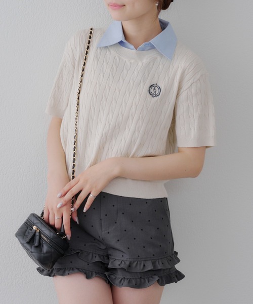 Another Branch olive des olive（アナザーブランチオリーブデオリーブ）の「2段フリルスカパン（その他パンツ・レディース・ドット/ブラウン/ブラック・FREE）」の12枚目の写真