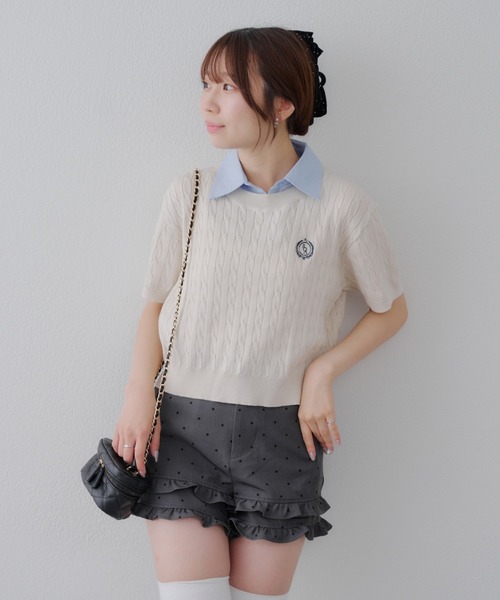 Another Branch olive des olive（アナザーブランチオリーブデオリーブ）の「2段フリルスカパン（その他パンツ・レディース・ドット/ブラウン/ブラック・FREE）」の13枚目の写真