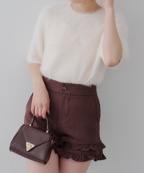 Another Branch olive des olive（アナザーブランチオリーブデオリーブ）の「2段フリルスカパン（その他パンツ・レディース・ドット/ブラウン/ブラック・FREE）」の6枚目の写真