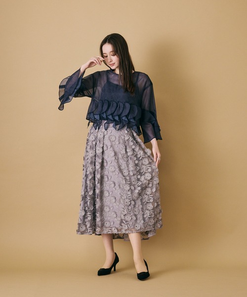 Audie a Muses 幅広レースフレアチュニック レースフレアチュニック（Tシャツ/カットソー）｜PUNYUS（プニュズ）の