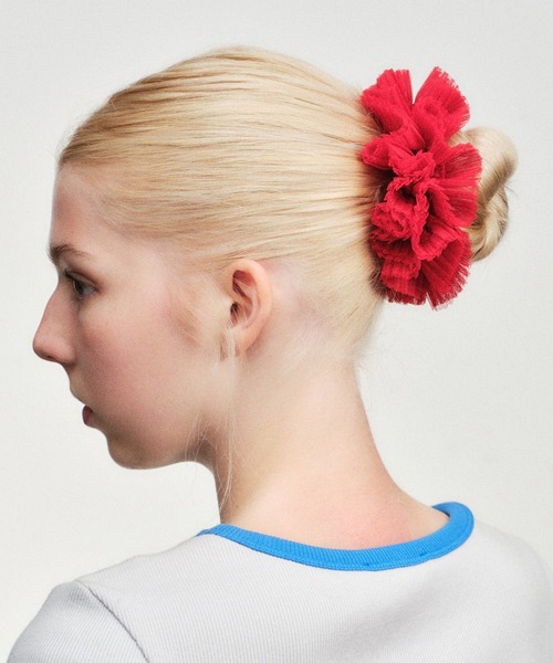 GOOD SQUISH（グッドスクイッシュ）の「【GOOD SQUISH】Cowboy Silk Tutu チュールレースシュシュ ギフト プレゼント（シュシュ・レディース・ライトピンク/ブラック/レッド・FREE）」の3枚目の写真