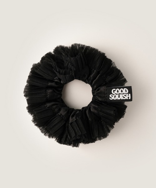 GOOD SQUISH(グッドスクイッシュ)の「【GOOD SQUISH】Cowboy Silk Tutu チュールレースシュシュ ギフト プレゼント(シュシュ・レディース・ライトピンク/ブラック・FREE)」の2枚目の写真