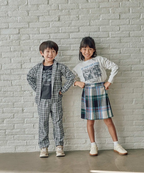 FOUND GOOD（ファウンドグッド）の「G/チェックキルトスカート（スカート・キッズ・レッド系/グリーン・140cm/130cm/150cm/120cm）」の3枚目の写真