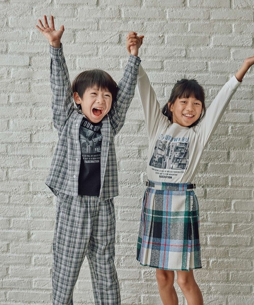 FOUND GOOD（ファウンドグッド）の「G/チェックキルトスカート（スカート・キッズ・レッド系/グリーン・140cm/130cm/150cm/120cm）」の4枚目の写真