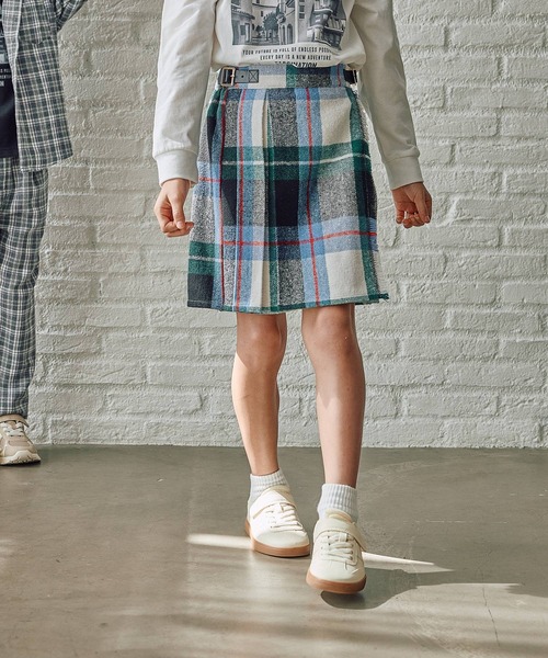 FOUND GOOD（ファウンドグッド）の「G/チェックキルトスカート（スカート・キッズ・レッド系/グリーン・140cm/130cm/150cm/120cm）」の5枚目の写真