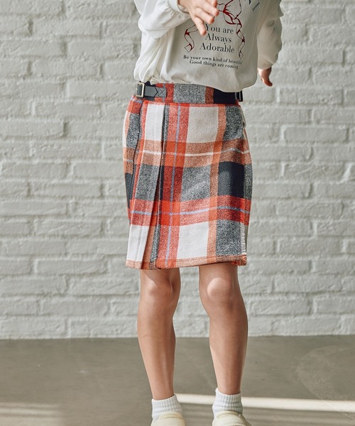 FOUND GOOD（ファウンドグッド）の「G/チェックキルトスカート（スカート・キッズ・レッド系/グリーン・140cm/130cm/150cm/120cm）」の11枚目の写真