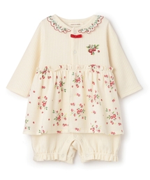 sense of wonder | 【オーガニック】野イチゴ長袖ロンパース【日本製】(ロンパース)