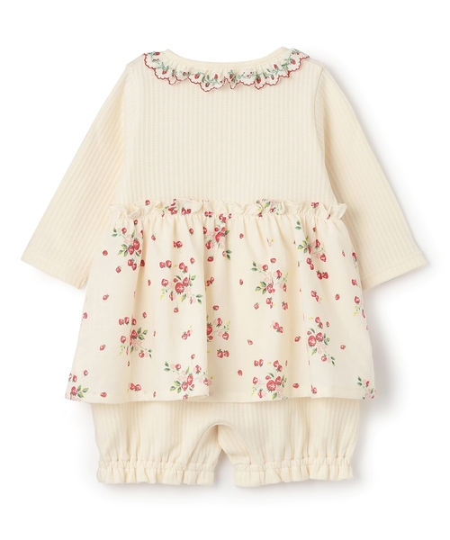 sense of wonder（センスオブワンダー）の「【オーガニック】野イチゴ長袖ロンパース【日本製】（ロンパース・キッズ・ホワイト系・70cm/80ｃｍ）」の2枚目の写真