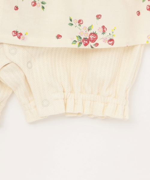 sense of wonder（センスオブワンダー）の「【オーガニック】野イチゴ長袖ロンパース【日本製】（ロンパース・キッズ・ホワイト系・70cm/80ｃｍ）」の6枚目の写真