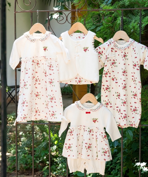 sense of wonder（センスオブワンダー）の「【オーガニック】野イチゴ長袖ロンパース【日本製】（ロンパース・キッズ・ホワイト系・70cm/80ｃｍ）」の9枚目の写真