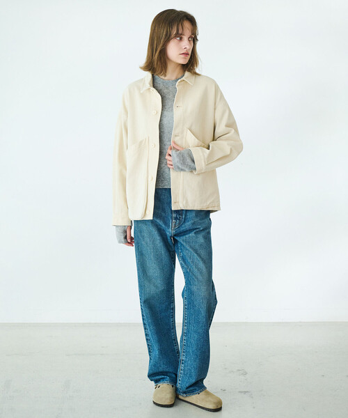 ※kassi※【未使用タグ付き】BEIGE, PAUL ショートジャケット 7115 by SZEKI | キャンバス シャツジャケット WOMEN