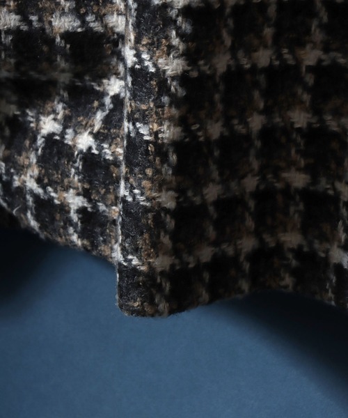ANPAS(アンパス)の「Tweed Gold Button Plaid Pattern Collarless Short Jacket/ツイード ゴールドボタン ノーカラージャケット フォーマル ショート丈 チェック柄(ノーカラージャケット・メンズ・ホワイト系その他/ブラック系その他/レッド系その他/ブラック系その他2・M/L)」の14枚目の写真