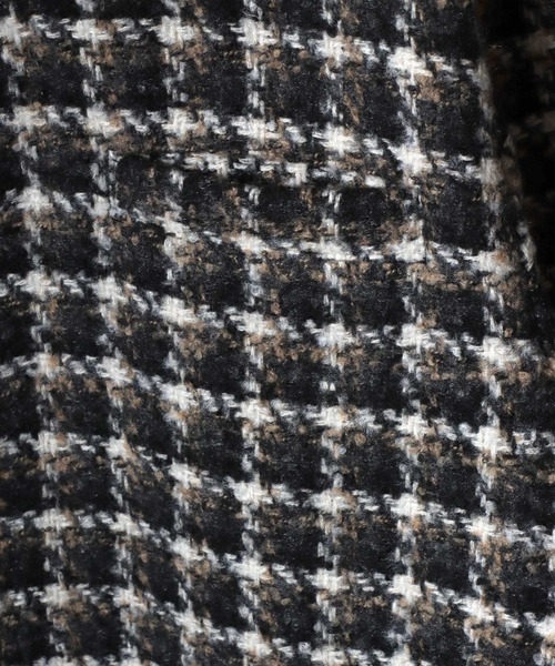ANPAS(アンパス)の「Tweed Gold Button Plaid Pattern Collarless Short Jacket/ツイード ゴールドボタン ノーカラージャケット フォーマル ショート丈 チェック柄(ノーカラージャケット・メンズ・ホワイト系その他/ブラック系その他/レッド系その他/ブラック系その他2・M/L)」の12枚目の写真