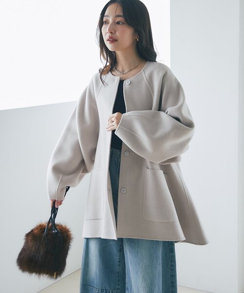 La boutique BonBon（ラブティックボンボン）の「【ヴィオラドーロ】ラクーンファー巾着ポシェット（トートバッグ・レディース・ブラウン・FREE）」の6枚目の写真