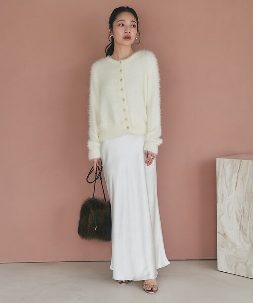 La boutique BonBon（ラブティックボンボン）の「【ヴィオラドーロ】ラクーンファー巾着ポシェット（トートバッグ・レディース・ブラウン・FREE）」の11枚目の写真