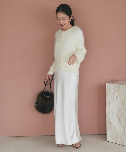 La boutique BonBon（ラブティックボンボン）の「【ヴィオラドーロ】ラクーンファー巾着ポシェット（トートバッグ・レディース・ブラウン・FREE）」の12枚目の写真