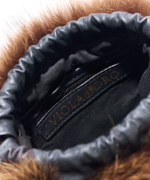 La boutique BonBon（ラブティックボンボン）の「【ヴィオラドーロ】ラクーンファー巾着ポシェット（トートバッグ・レディース・ブラウン・FREE）」の21枚目の写真